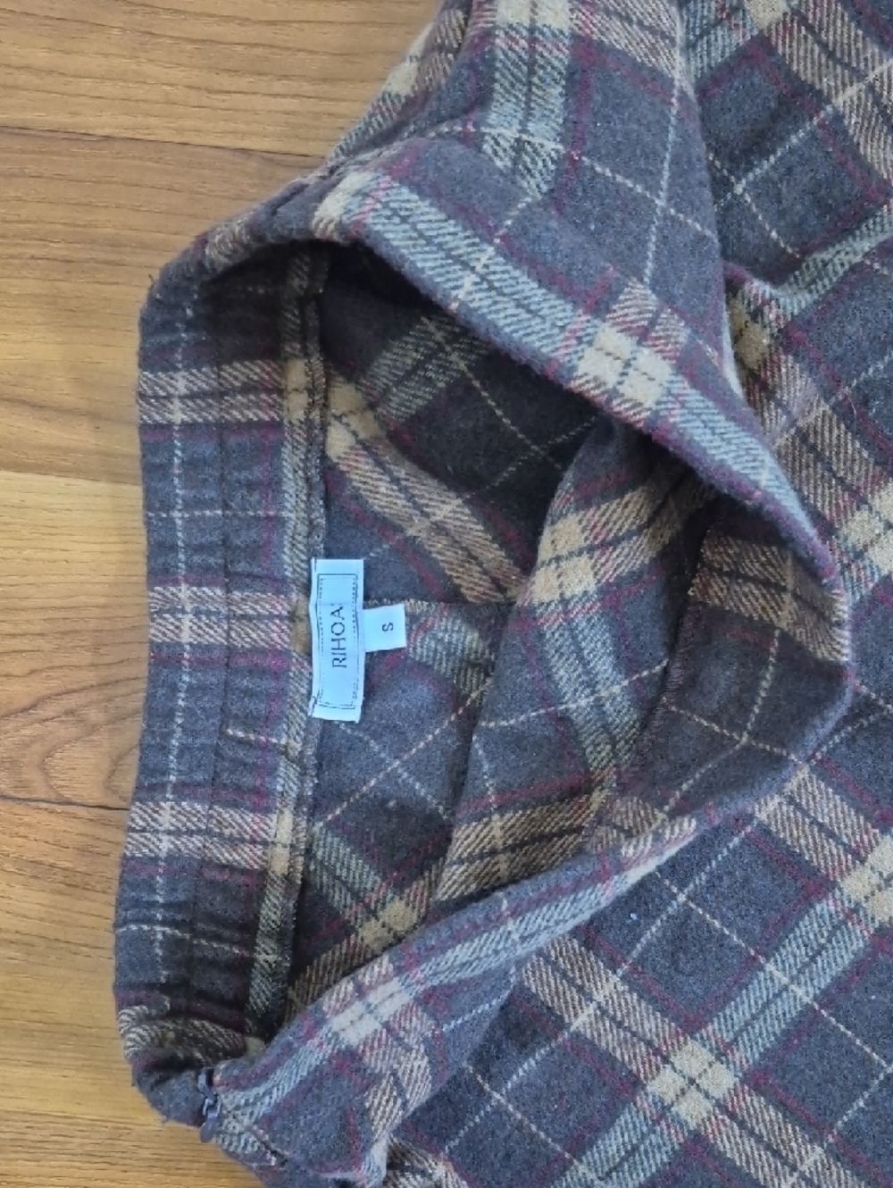 RIHOAS Plaid Circle Skirt in Brown and Gray - Picture 2 of 3